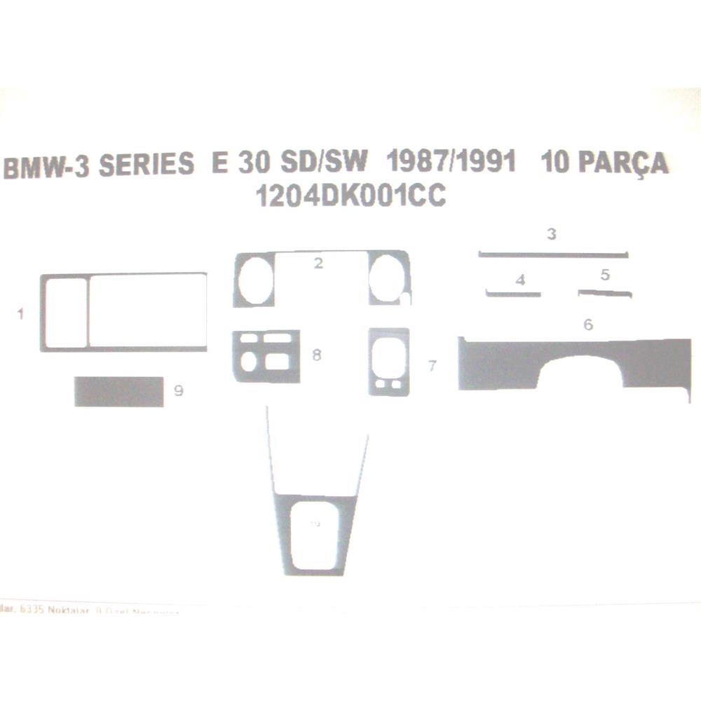 Bmw E30 1987-1991 Arası 10 Parça Torpido Kaplama