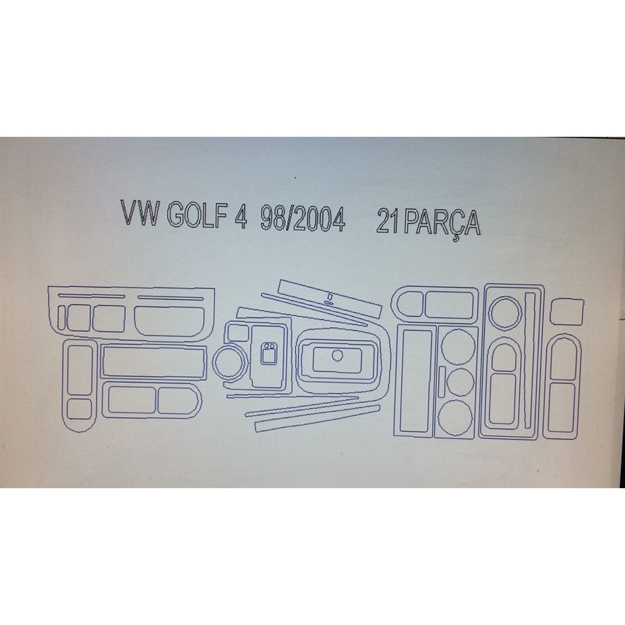 Wolkswagen Golf 4 1997 Sonrası 19 Parça Torpido Kaplama