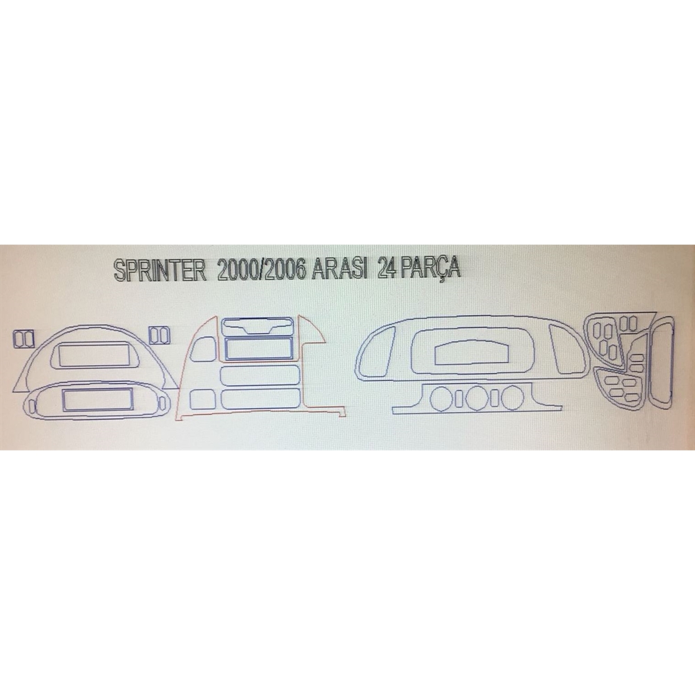Mercedes Sprinter 2000 - 2006 Arası 24 Parça Torpido Kaplama