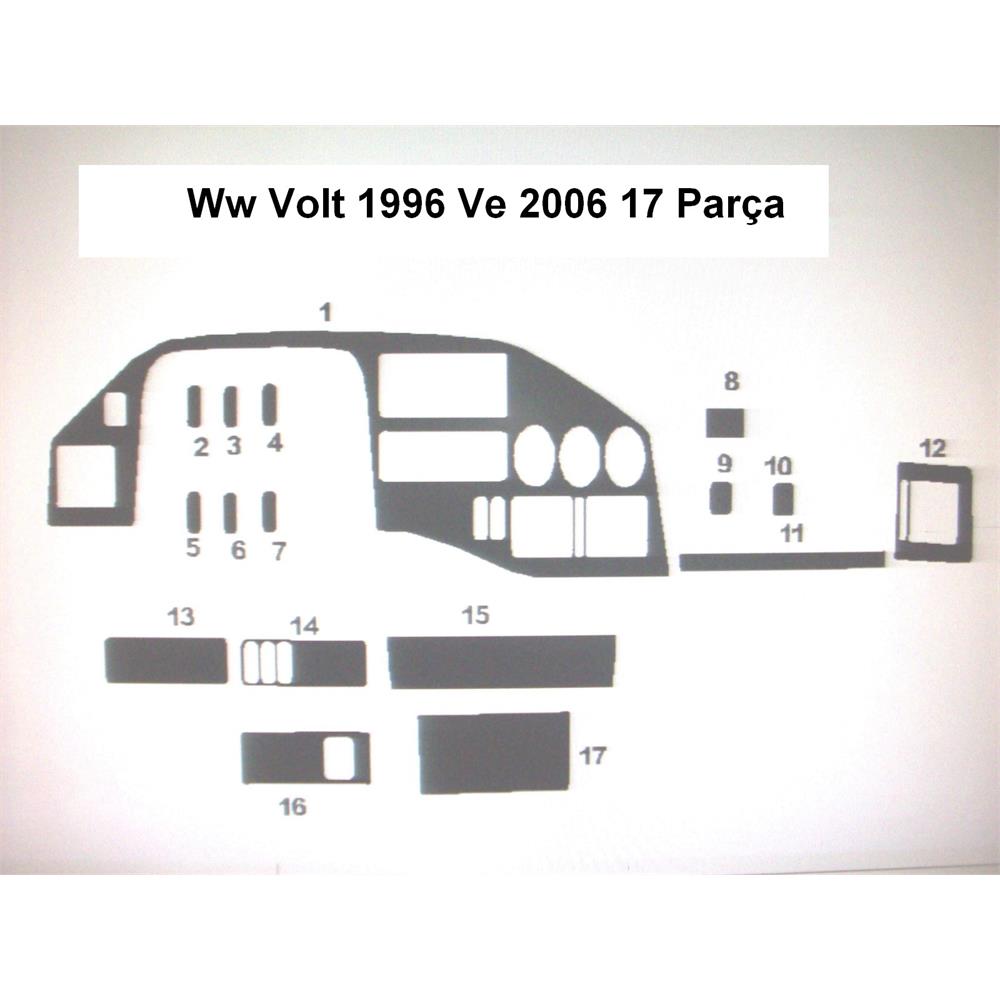 Wolkswagen Volt 1996 - 2006 Arası 17 Parça Torpido Kaplama