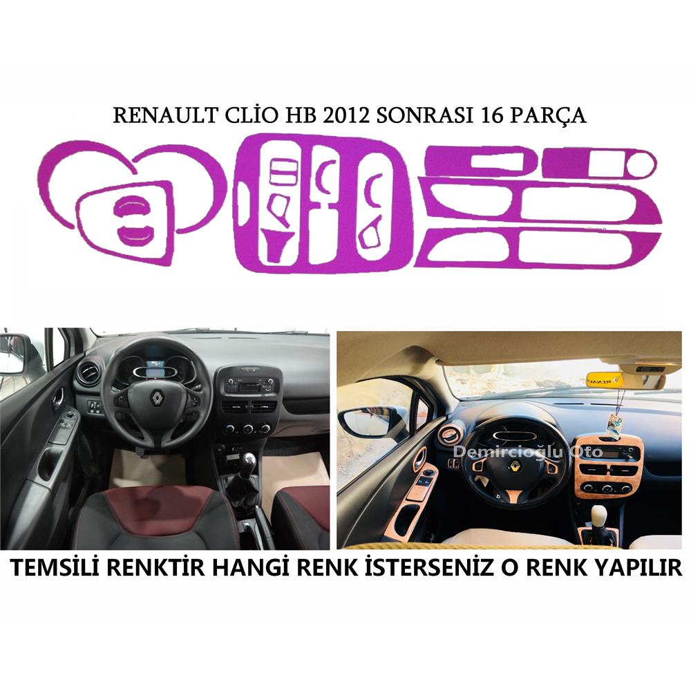 Renault Clio HB 2012 Sonrası 22 Parça Torpido Kaplama