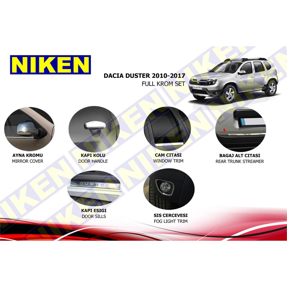 Dacia Duster FULL Krom Set 2012-2017 Arası