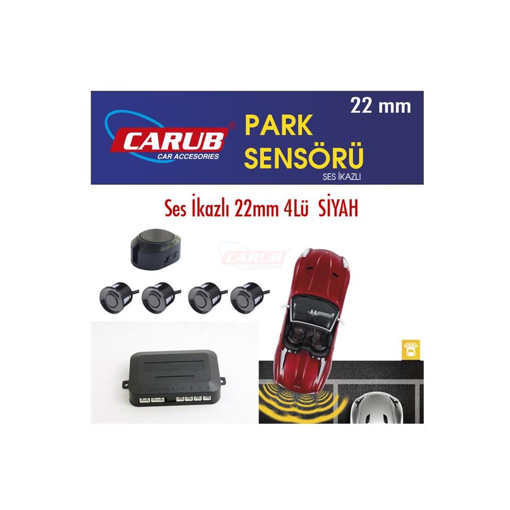 Carub Park Sensörü Ses İkazlı 22mm 4Lü Siyah BR0015919