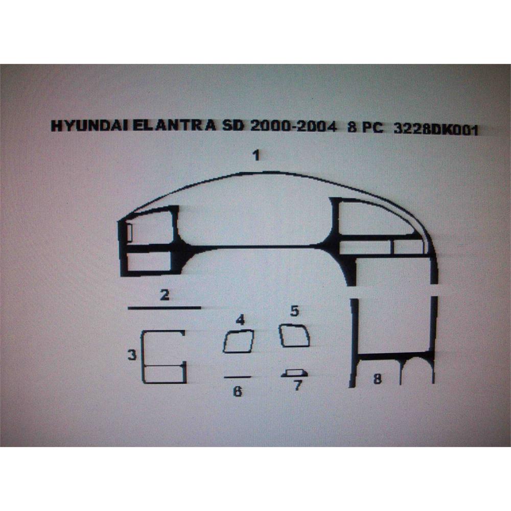 Hyundai Elantra 2000 - 2004 Arası 8 Parça Torpido Kaplama