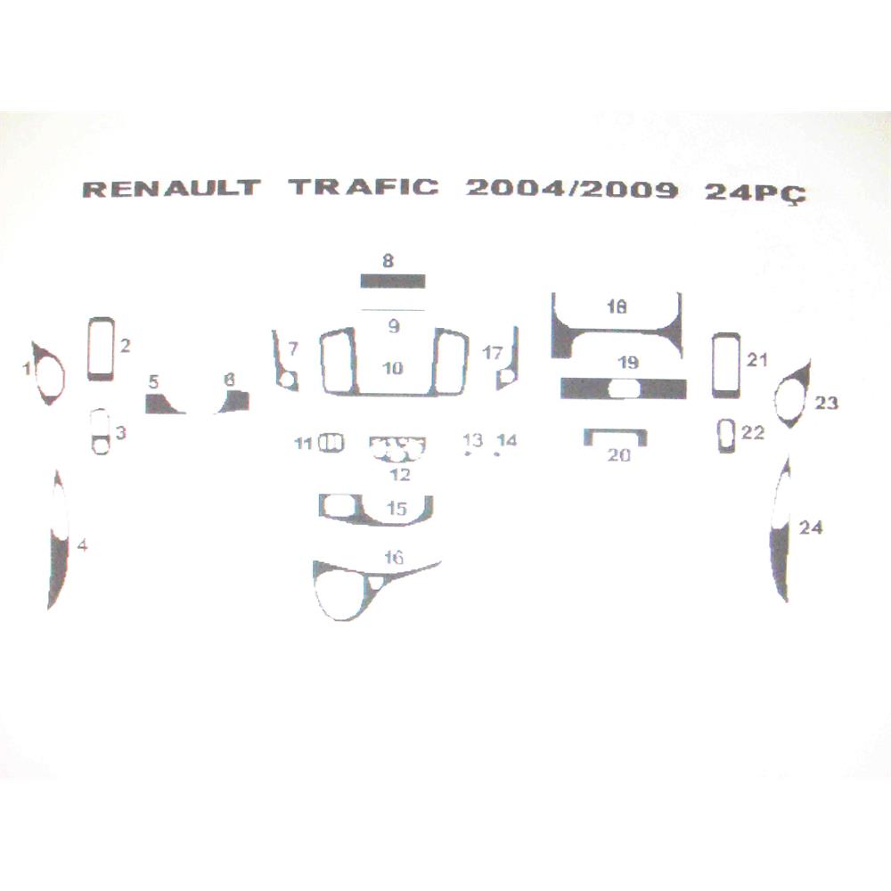 Renault Traffic 2004 Sonrası 15 Parça Torpido Kaplama